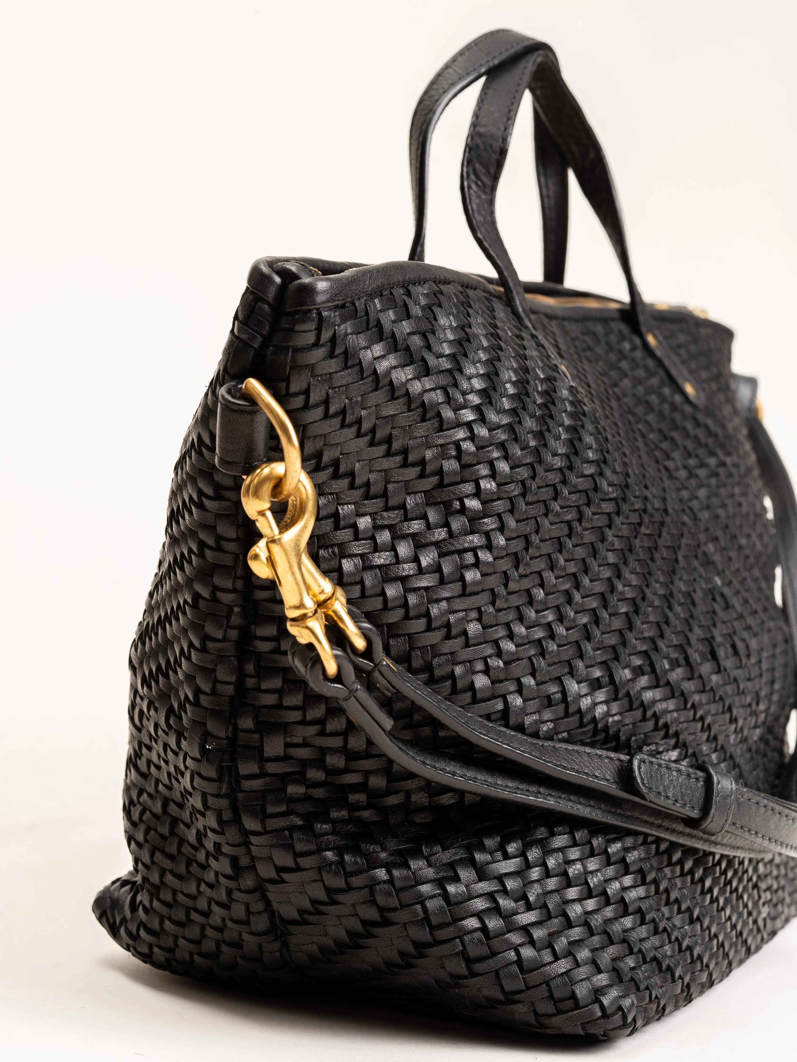 devon holdall - black woven