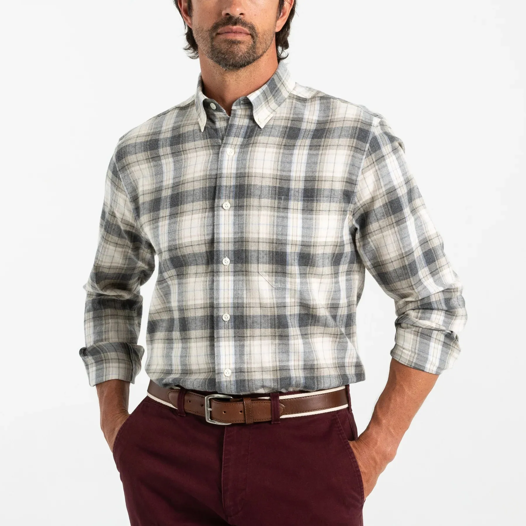 Duck Head Cotton Flannel Sport Rolland Plaid Shirt
