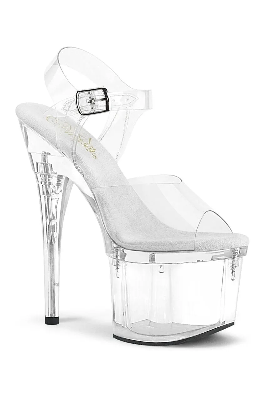 ESTEEM-708 Exotic Sandal | Clear Vinyl