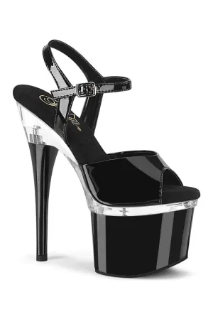 ESTEEM-709 Exotic Sandal | Black Patent