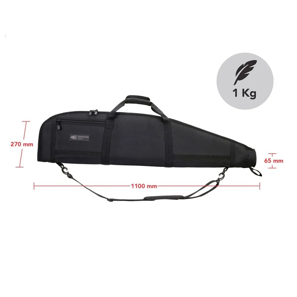Evolution Gear 44 Inch Rifle Soft Case Gun Bag with Thick Padding and 1680D Exterior Black