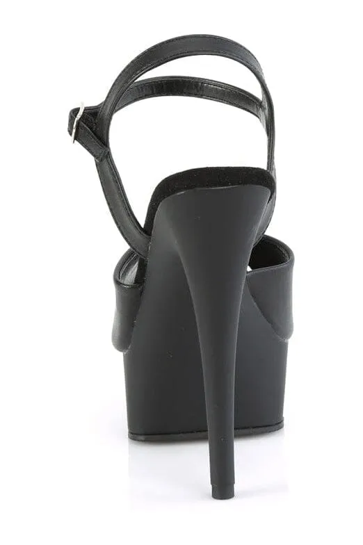 EXCITE-609 Black Faux Leather Sandal