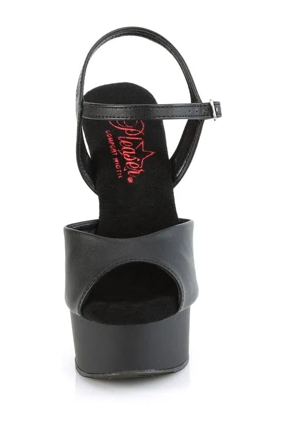 EXCITE-609 Black Faux Leather Sandal