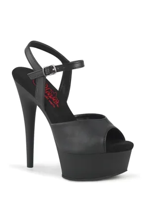 EXCITE-609 Black Faux Leather Sandal