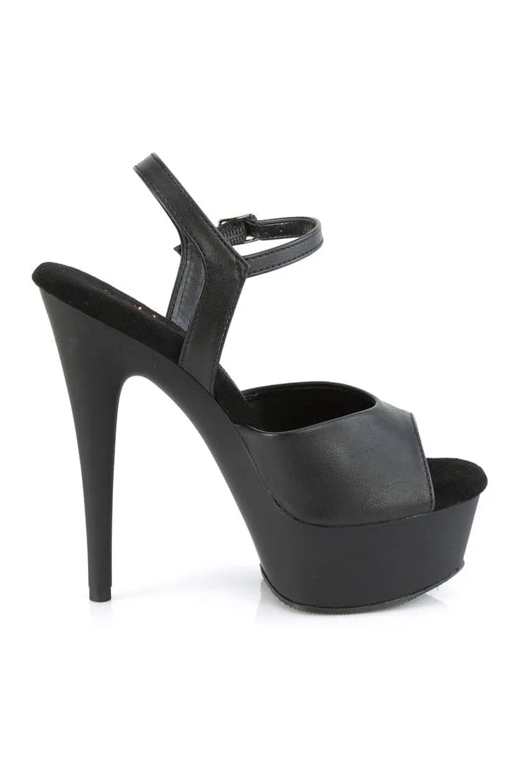 EXCITE-609 Black Faux Leather Sandal