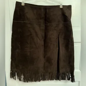Express Suede Fringe Skirt