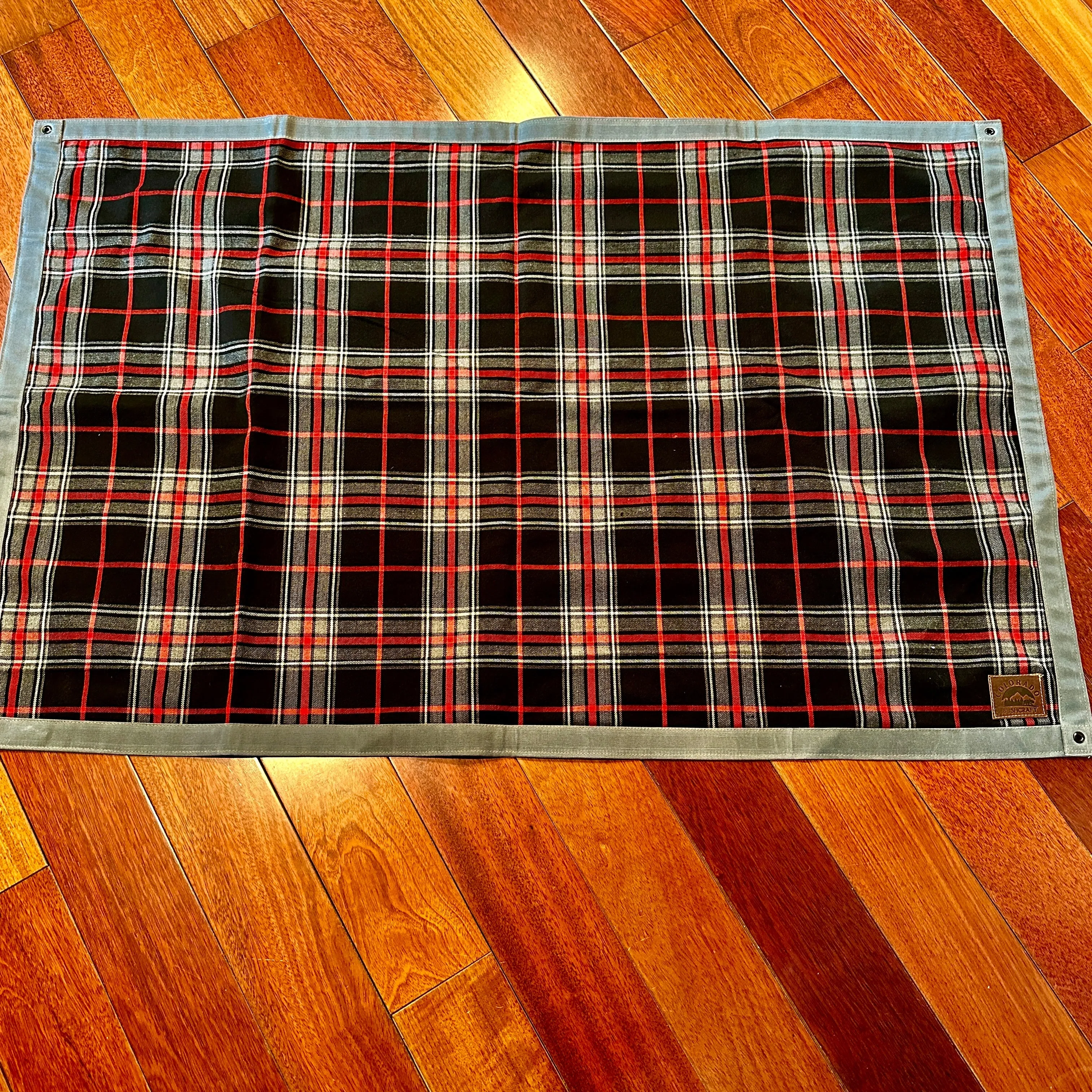 Extra Large Heavyweight Waxed Canvas and Tartan Wool Lined Bushcraft Ground Cloth