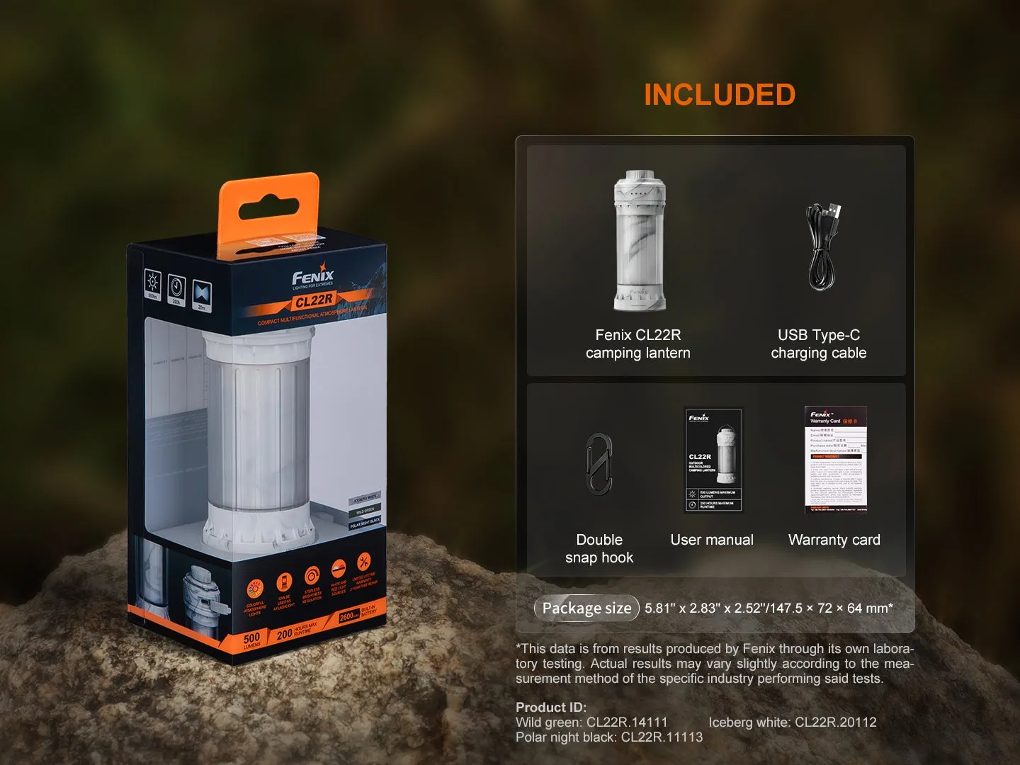 FENIX Rechargeable Lantern CL22R - Green