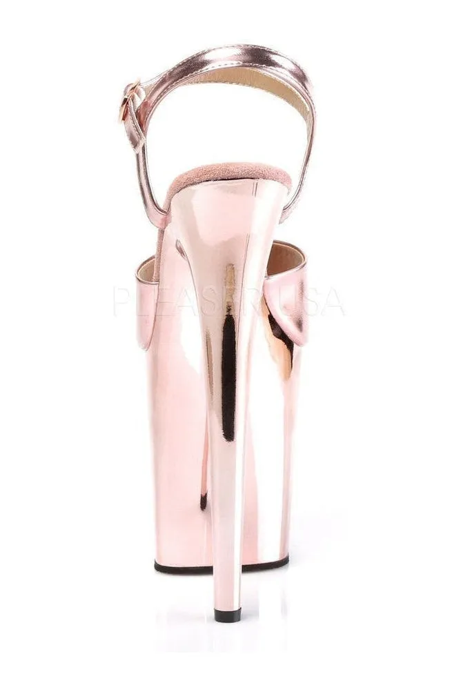 FLAMINGO-809 Platform Sandal  | Rose Gold Faux Leather