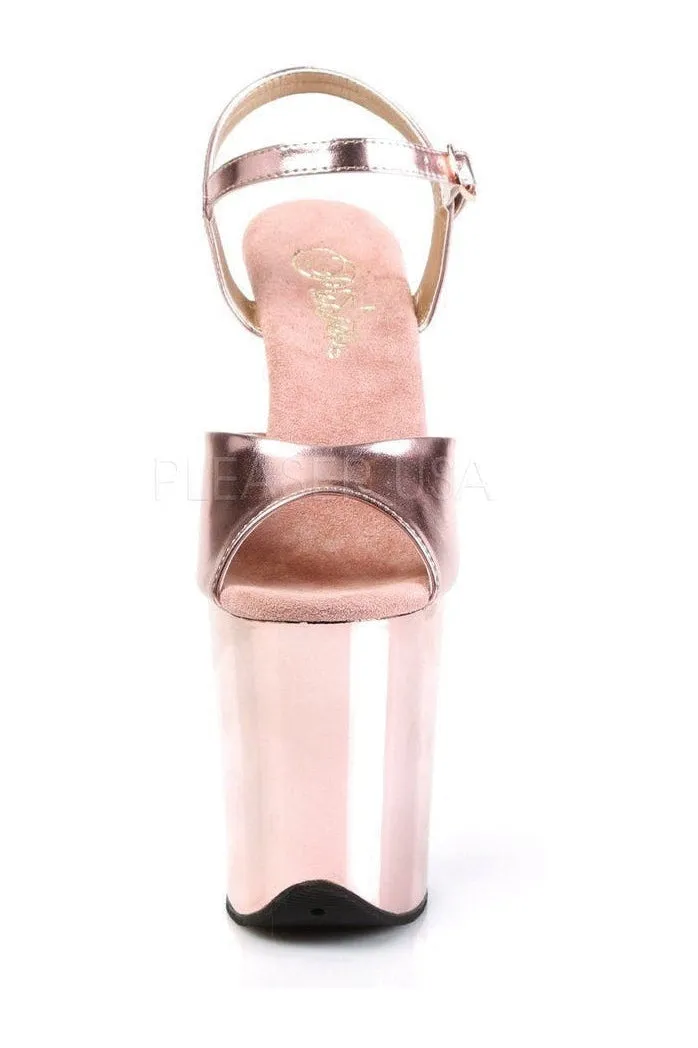 FLAMINGO-809 Platform Sandal  | Rose Gold Faux Leather