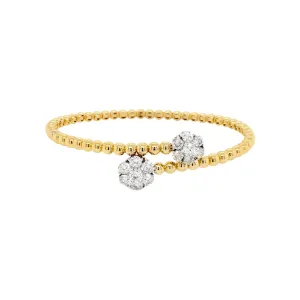 Flexible Double Diamond Cluster Bypass Bangle