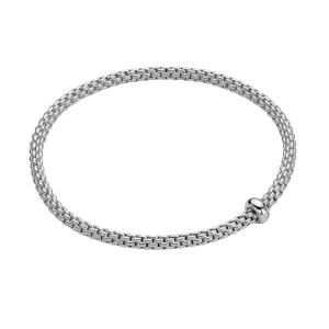 FOPE Prima 18k White Gold Flex'it Bracelet with White Diamond