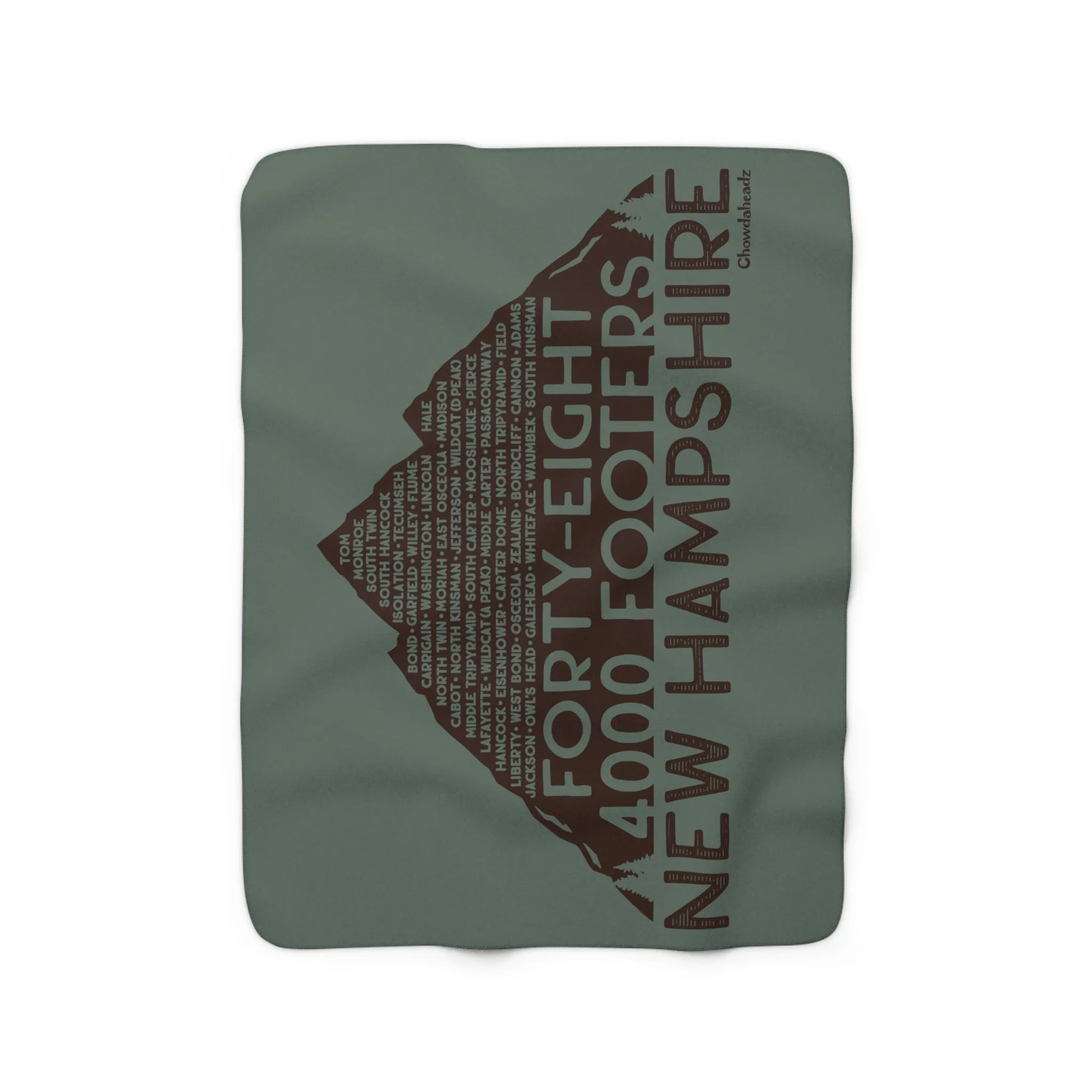 Forty-Eight 4,000 Footers New Hampshire Sherpa Fleece Blanket