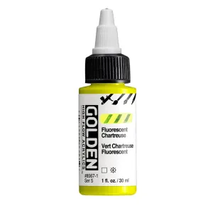 Golden High Flow Acrylics 30ml - Fluorescent Chartreuse