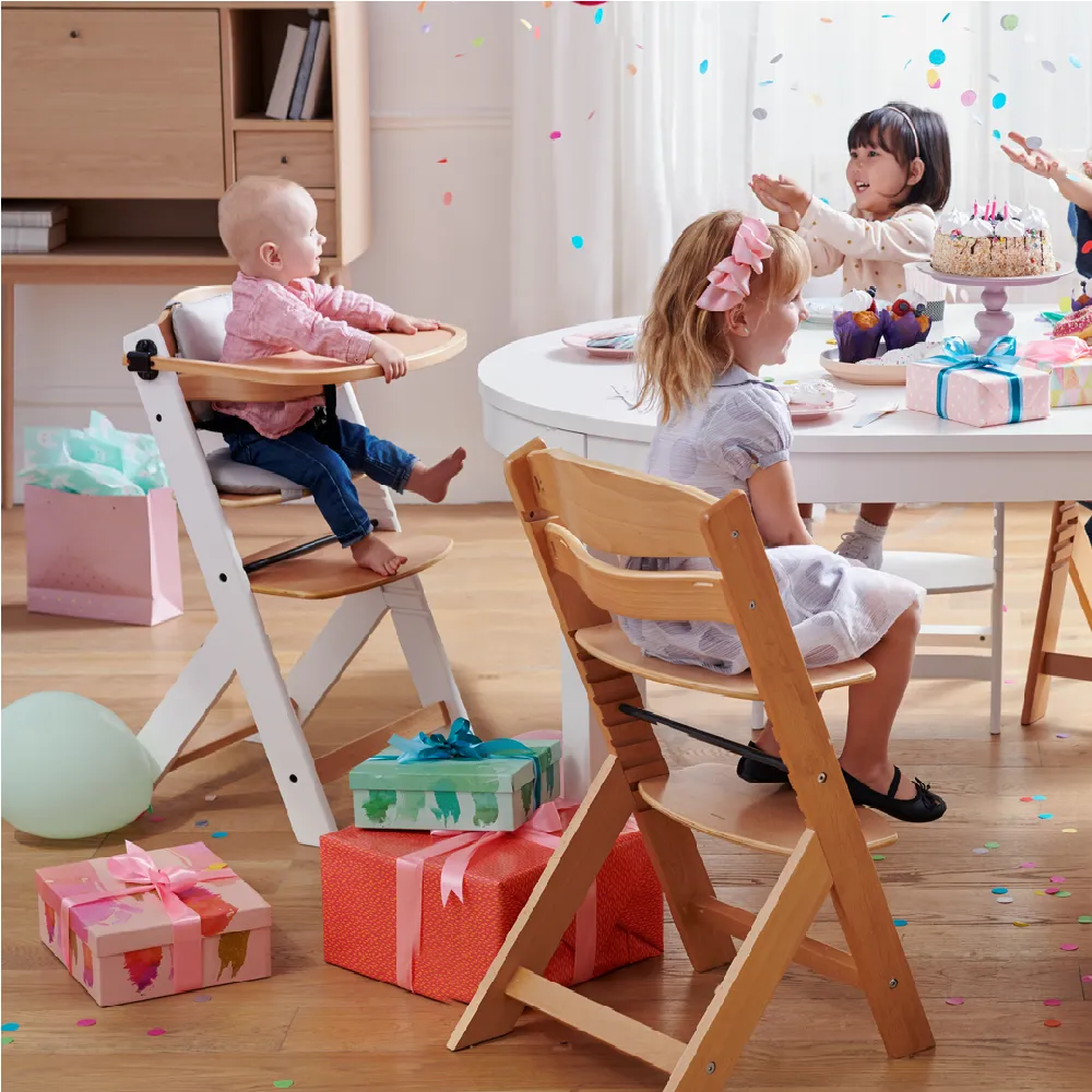 Grow-with-Me Modern Eco-Wooden Highchair & Tray | Height Adjustable | Desk Chair | Slate Grey | 6m - 10 years