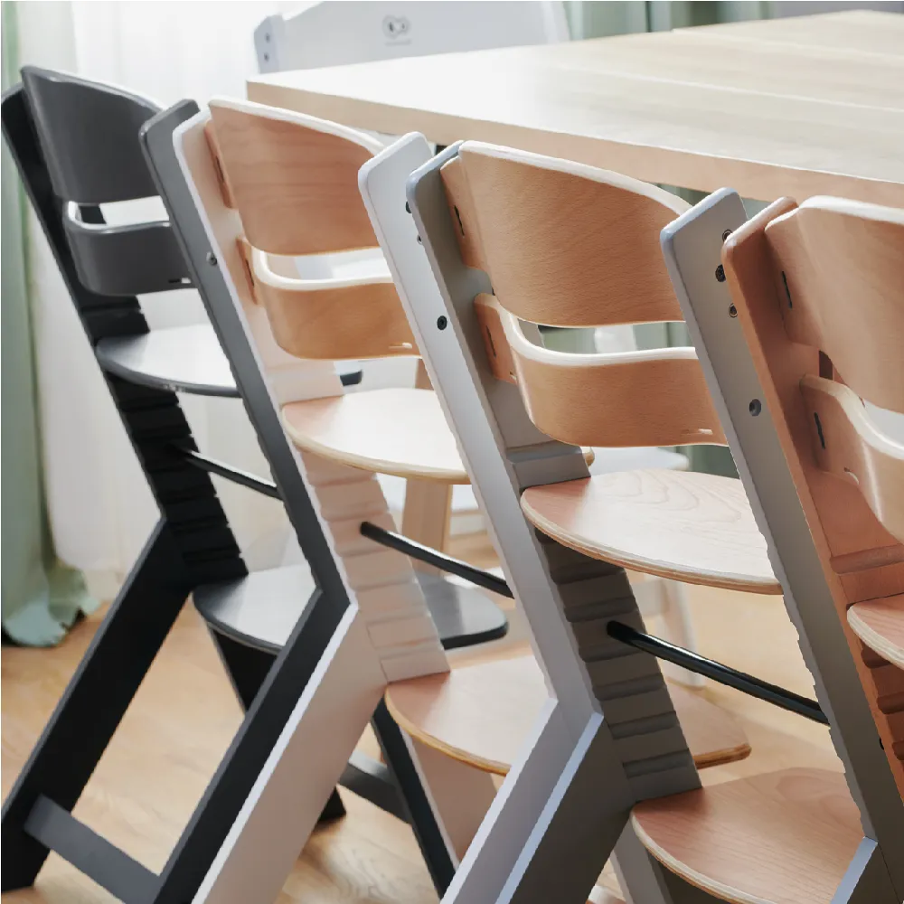 Grow-with-Me Modern Eco-Wooden Highchair & Tray | Height Adjustable | Desk Chair | Slate Grey | 6m - 10 years