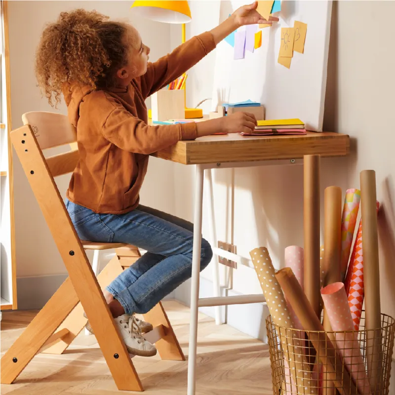Grow-with-Me Modern Eco-Wooden Highchair & Tray | Height Adjustable | Desk Chair | Slate Grey | 6m - 10 years