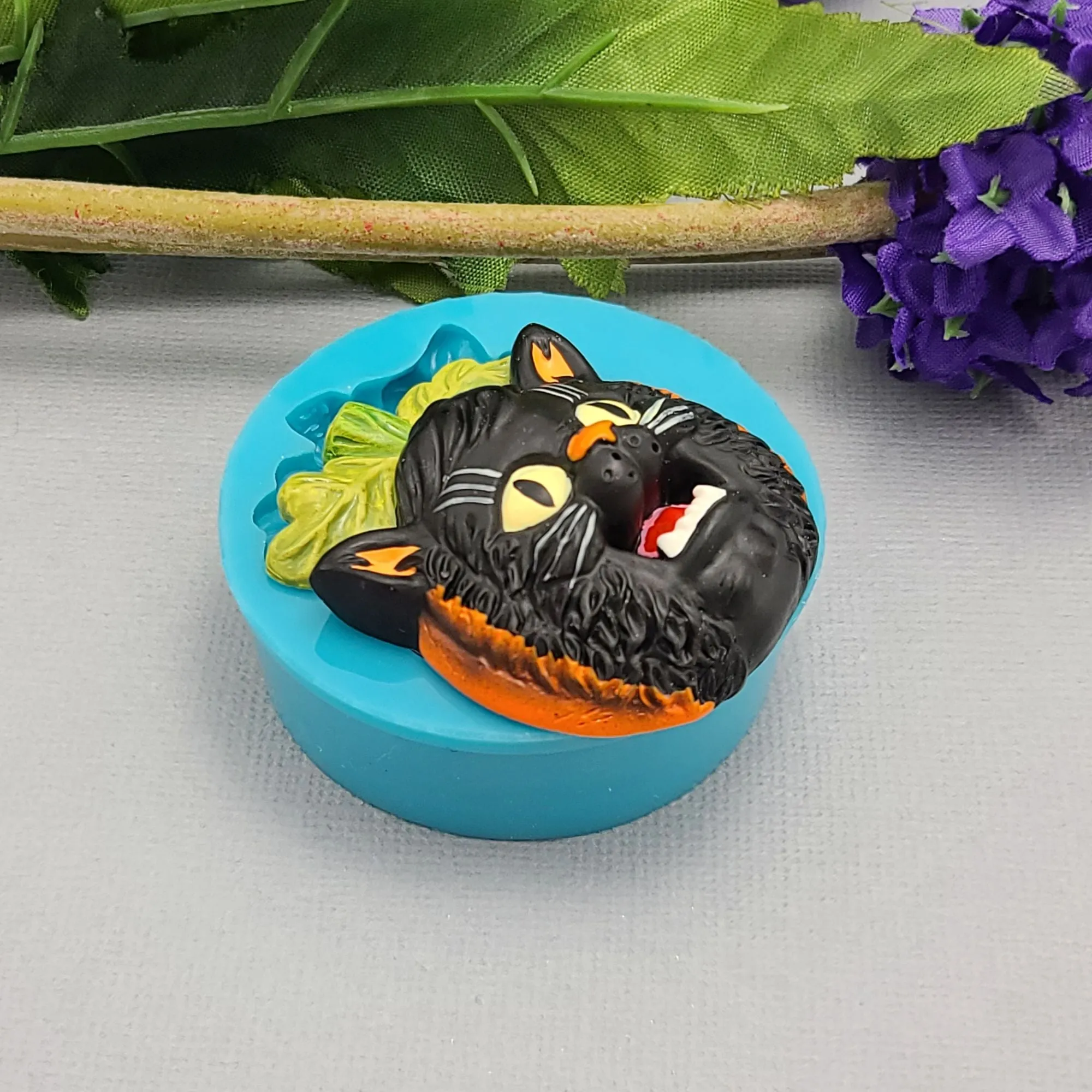 Halloween Black Cat Silicone Mold Jewelry Making Resin Polymer Clay.