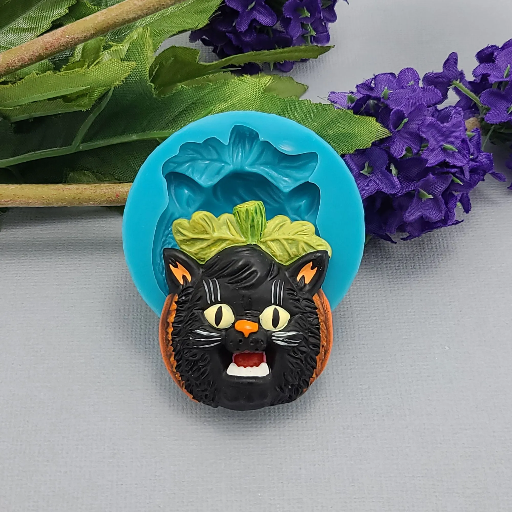 Halloween Black Cat Silicone Mold Jewelry Making Resin Polymer Clay.