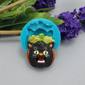 Halloween Black Cat Silicone Mold Jewelry Making Resin Polymer Clay.