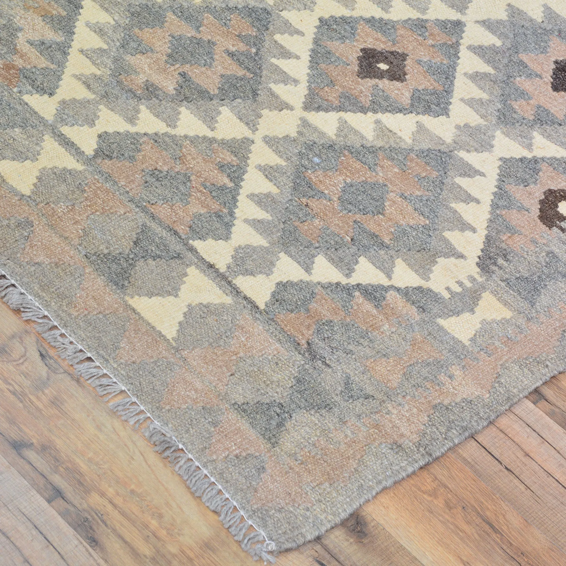 Hand-Woven Flatweave Geometric Design Kilim Handmade Wool (Size 2.8 X 9.8) Cwral-9567