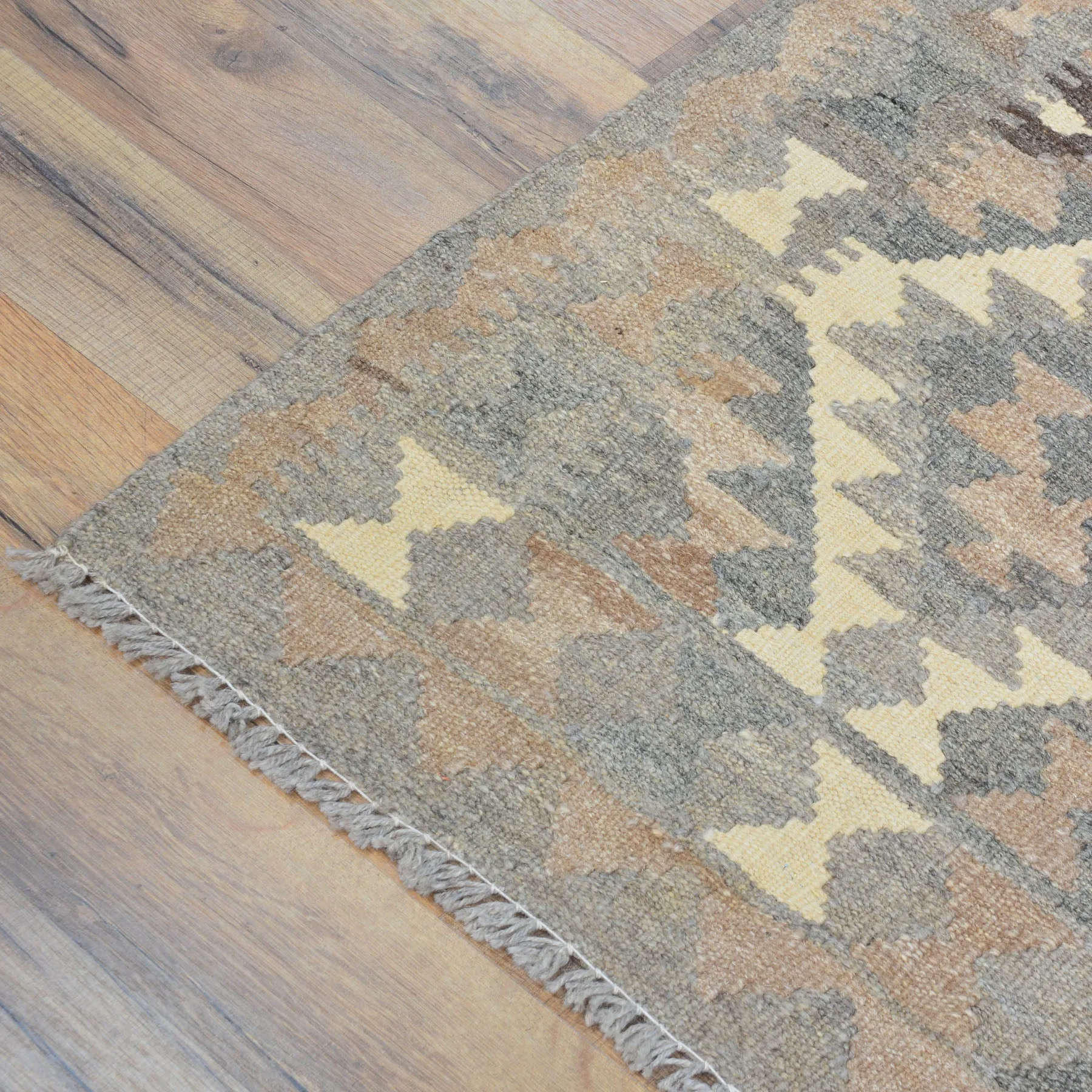 Hand-Woven Flatweave Geometric Design Kilim Handmade Wool (Size 2.8 X 9.8) Cwral-9567