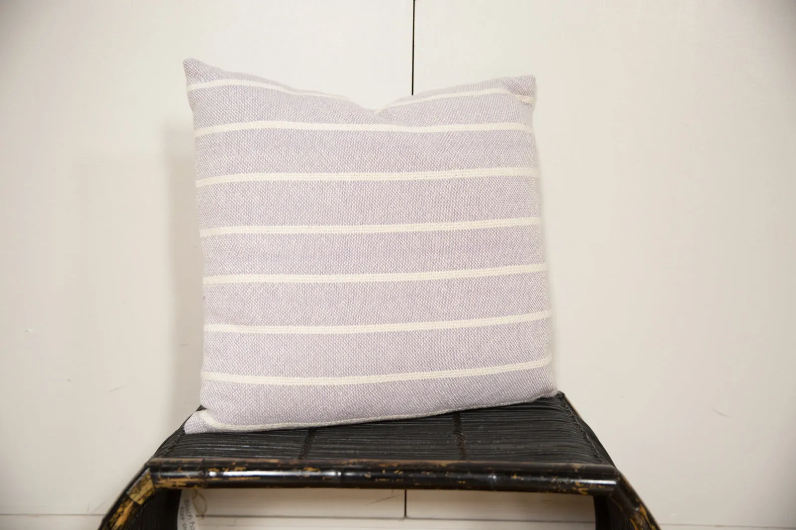 Hand-woven Striped Pillow in Lavender