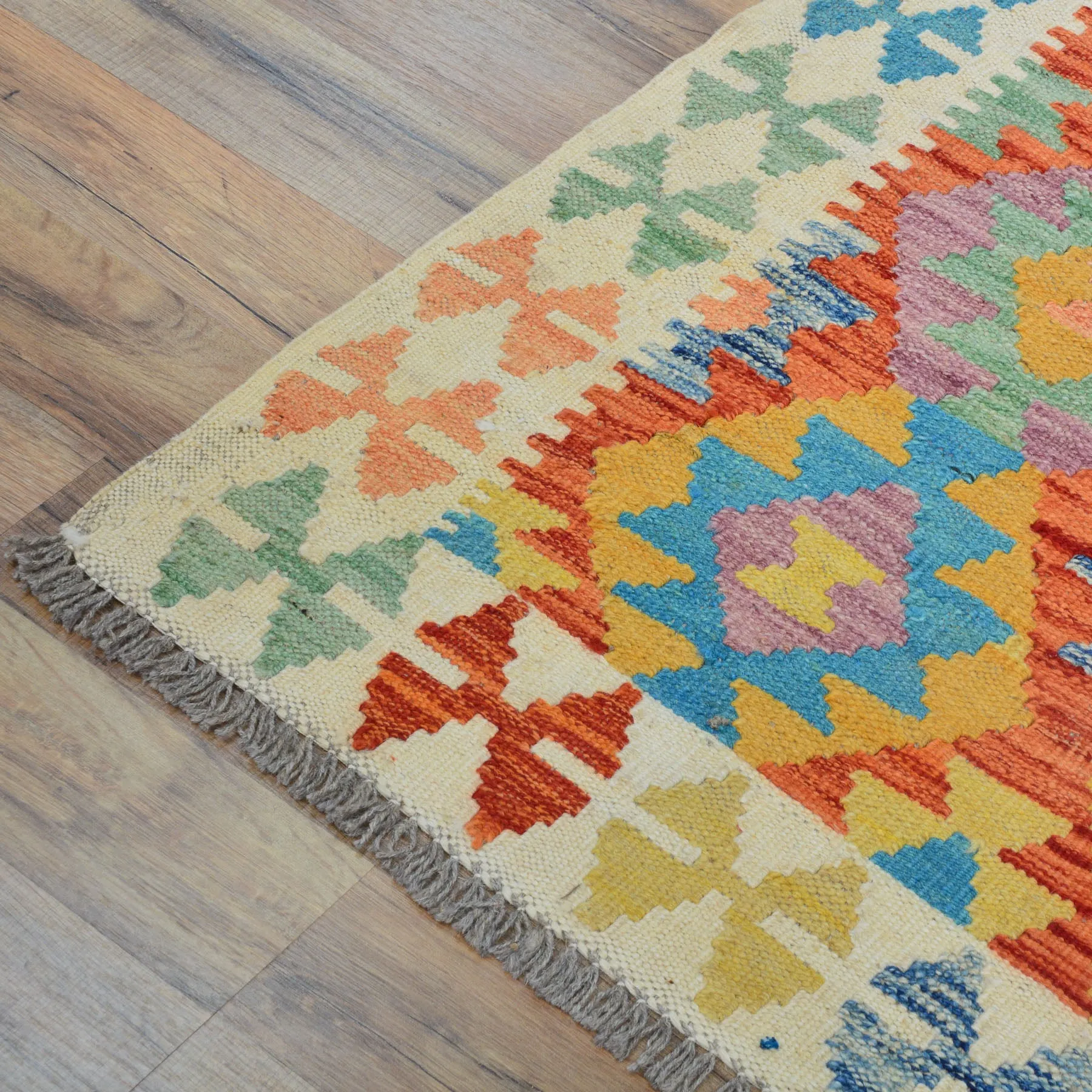 Hand-Woven Tribal Reversible Momana Oriental Kilim Handmade Rug (Size 2.8 X 16.3) Cwral-10287
