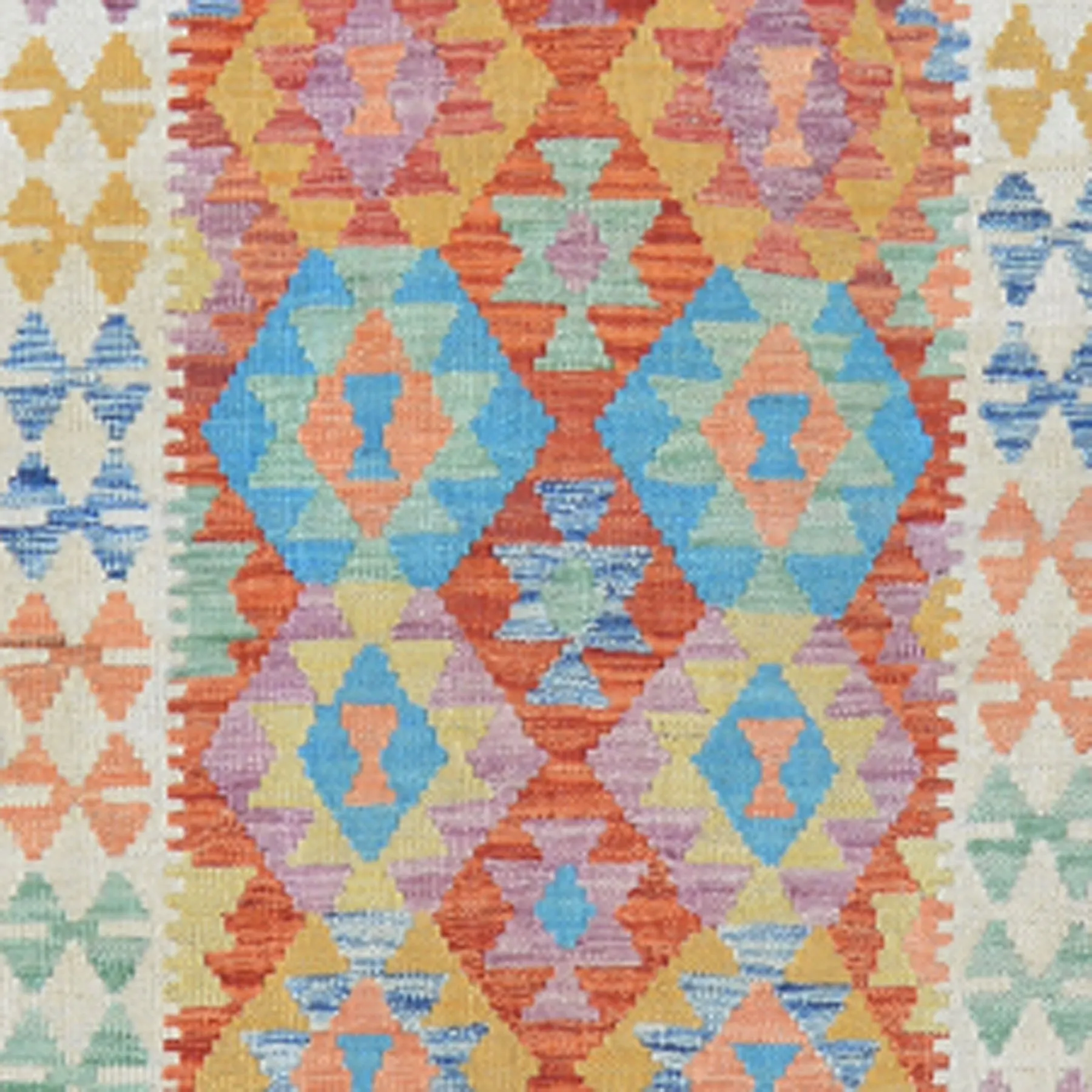 Hand-Woven Tribal Reversible Momana Oriental Kilim Handmade Rug (Size 2.8 X 16.3) Cwral-10287