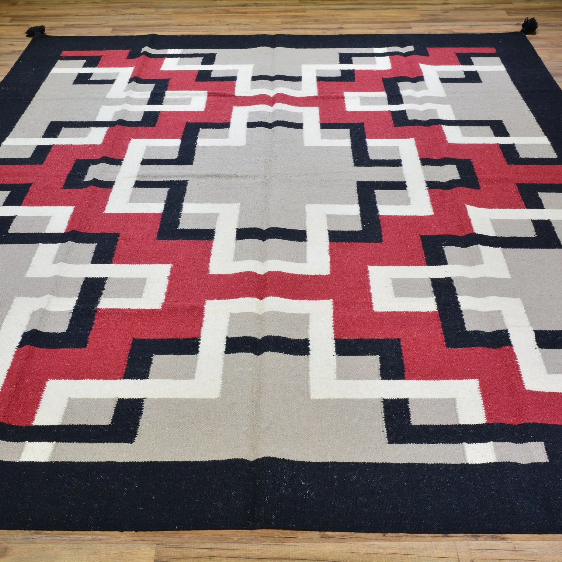 Hand-Woven Tribal Reversible Navajo Style Handmade Wool Rug (Size 8.0 X 10.0) Brral-6927