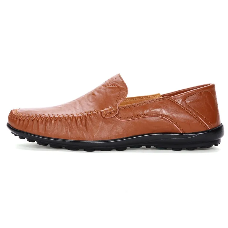 Handmade Soft Mocassin Homme Slip On Boat