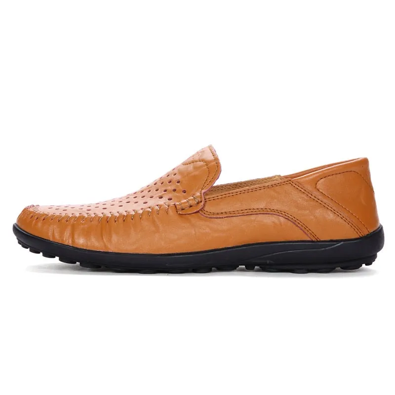 Handmade Soft Mocassin Homme Slip On Boat
