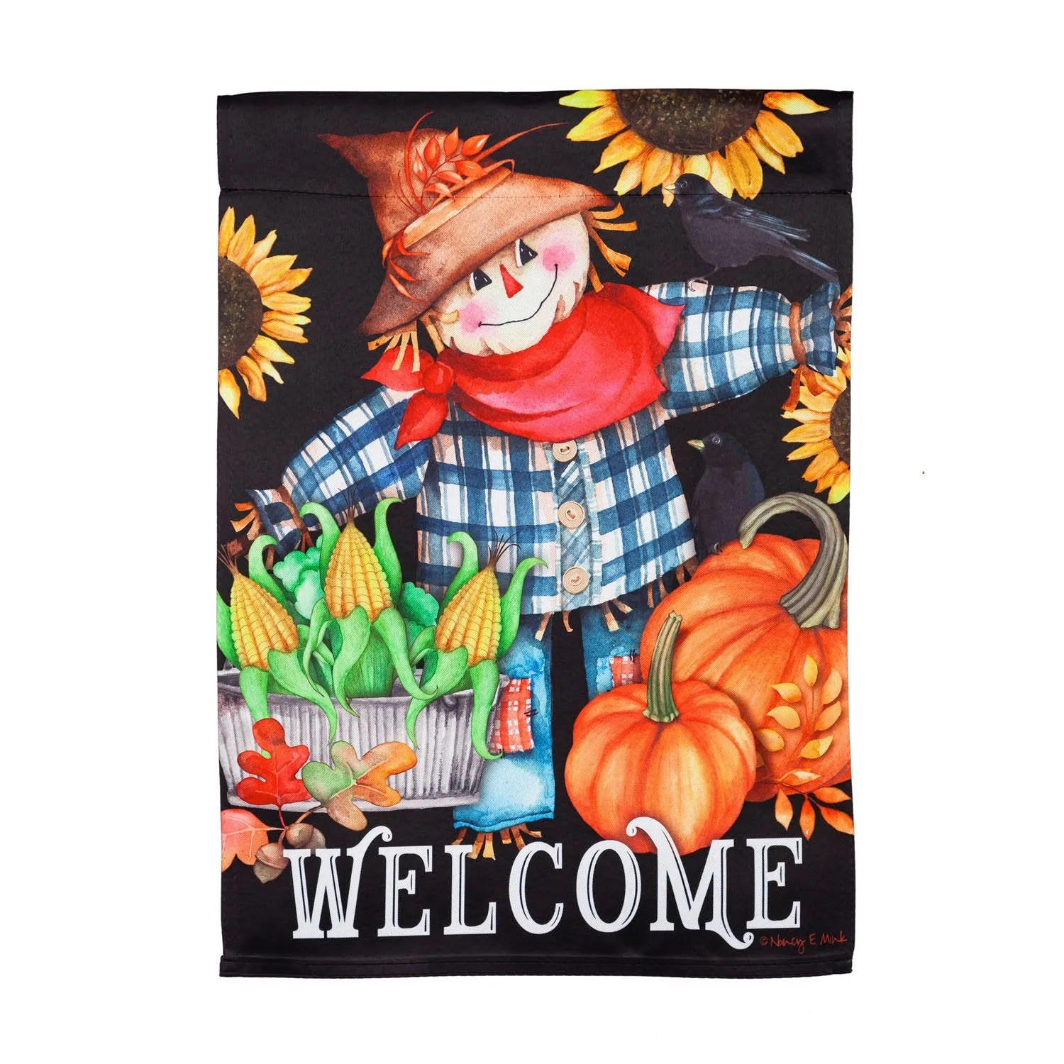 Harvest Scarecrow Garden Suede Flag,14s9920