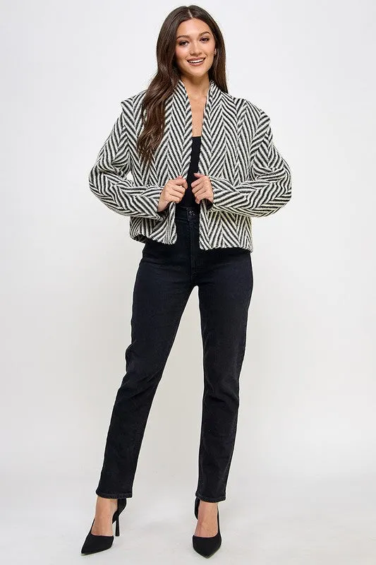 Herringbone Woven Blazer