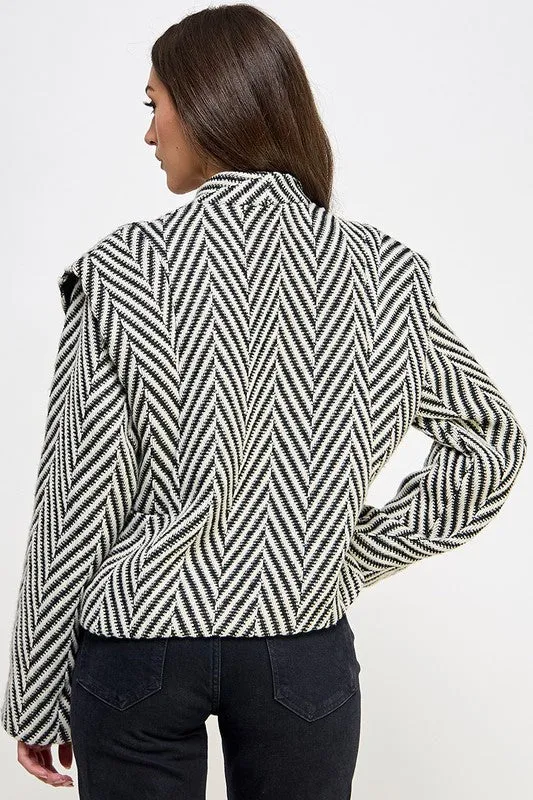 Herringbone Woven Blazer