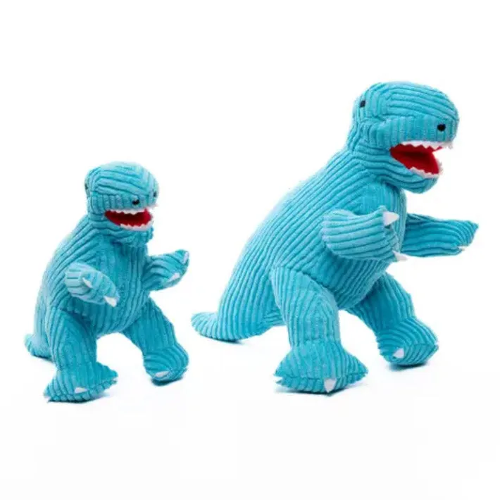 Ice Blue Corduroy T Rex Dinosaur Plush Toy
