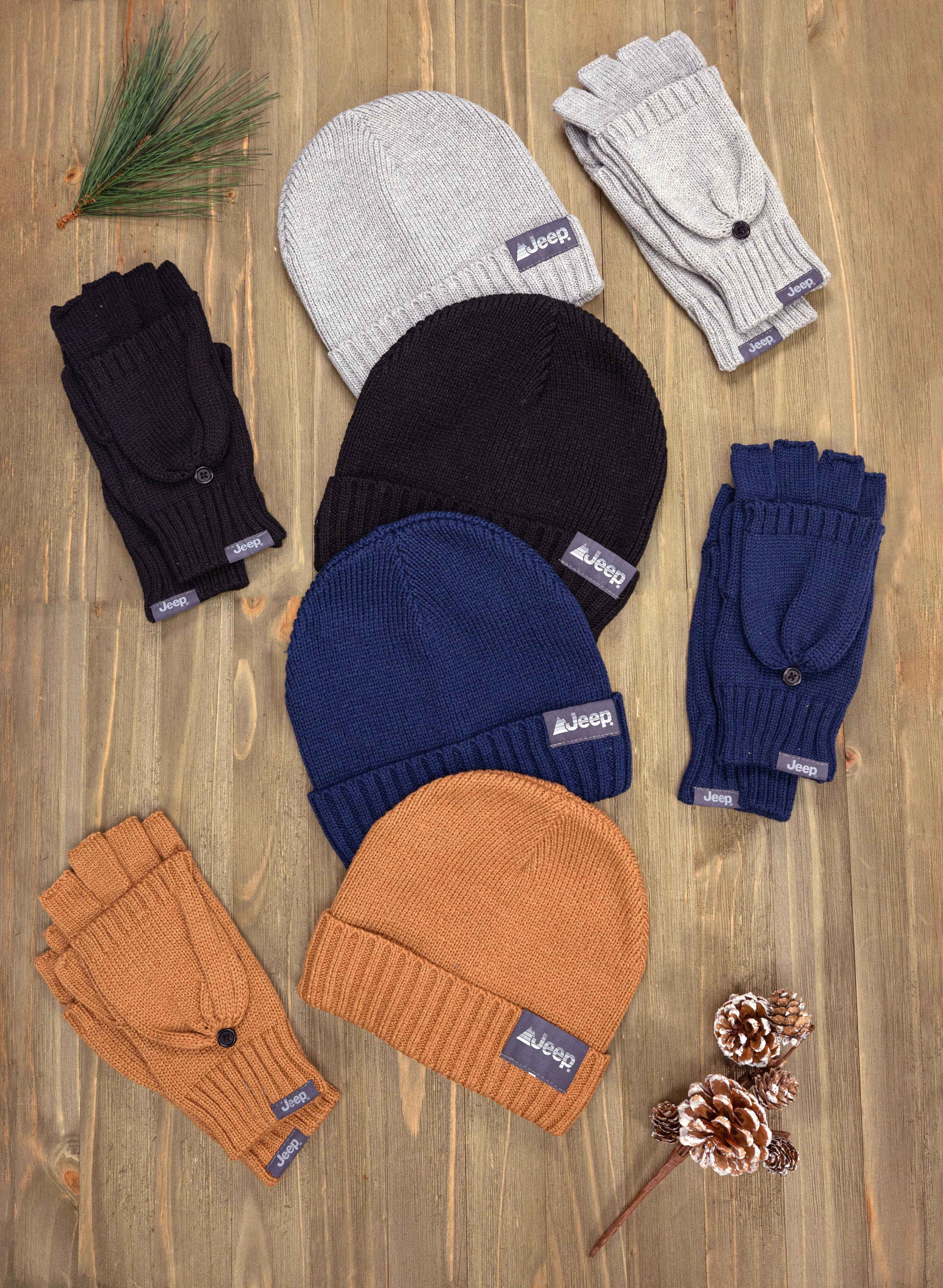 Jeep® 2 Piece Beanie and Convertible Glove Set