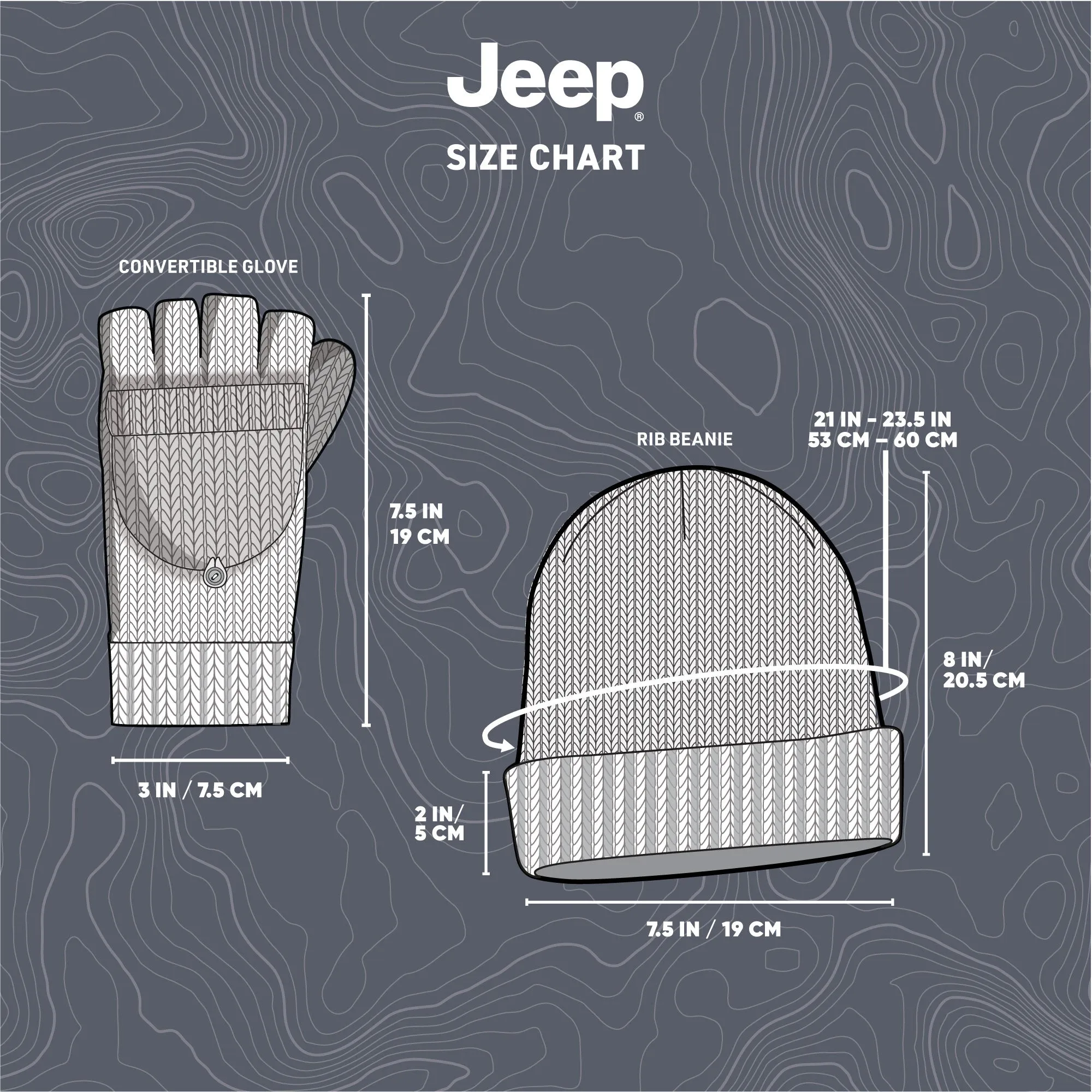 Jeep® 2-Piece Ribbed Beanie and Glove Set