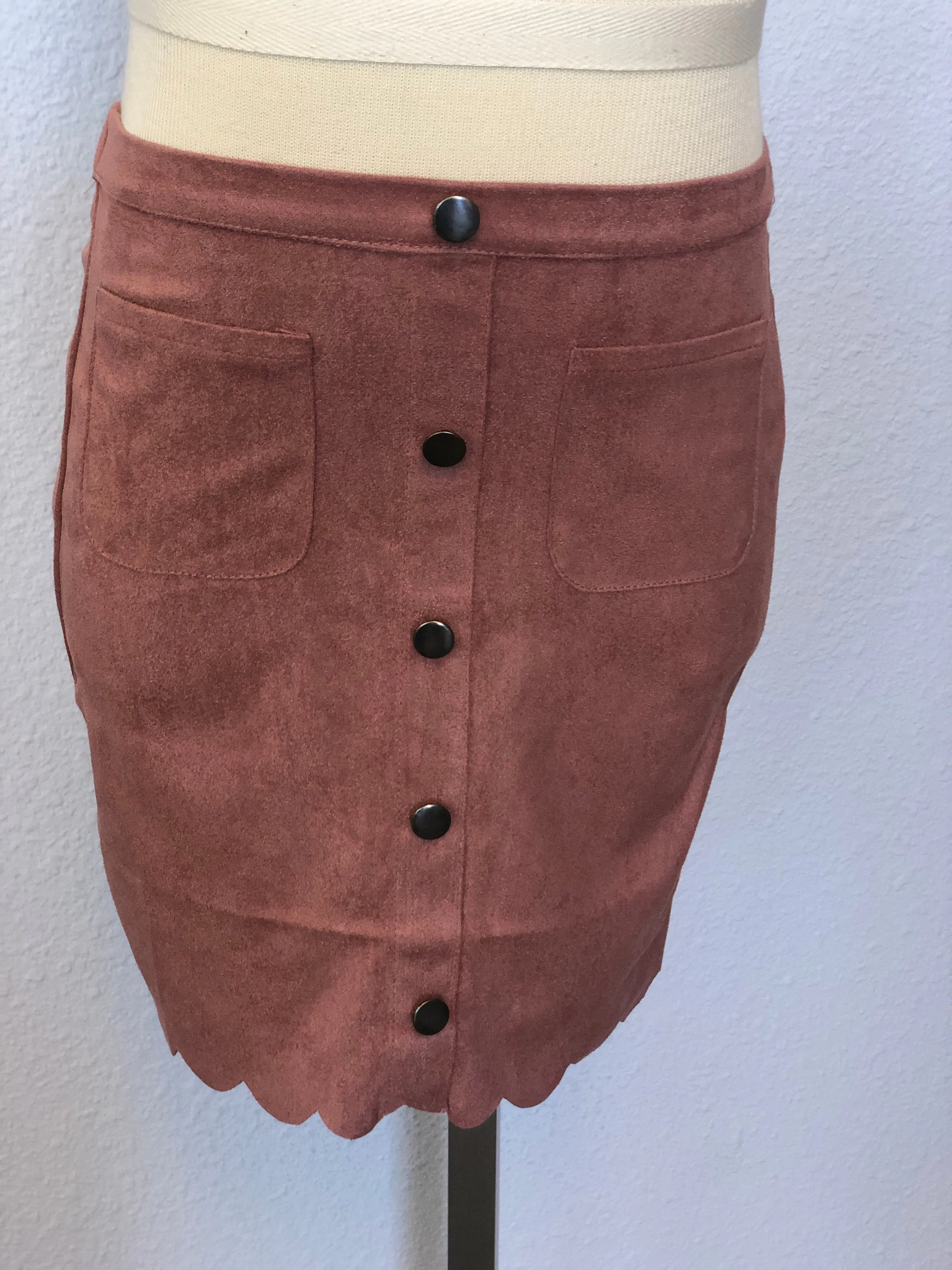K FAUX SUEDE SKIRT