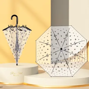 Kids Clear Umbrella with Black Numeral Print