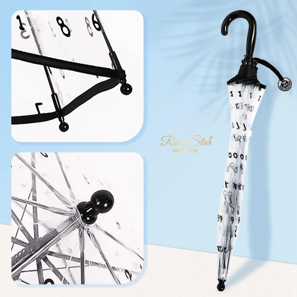 Kids Clear Umbrella with Black Numeral Print