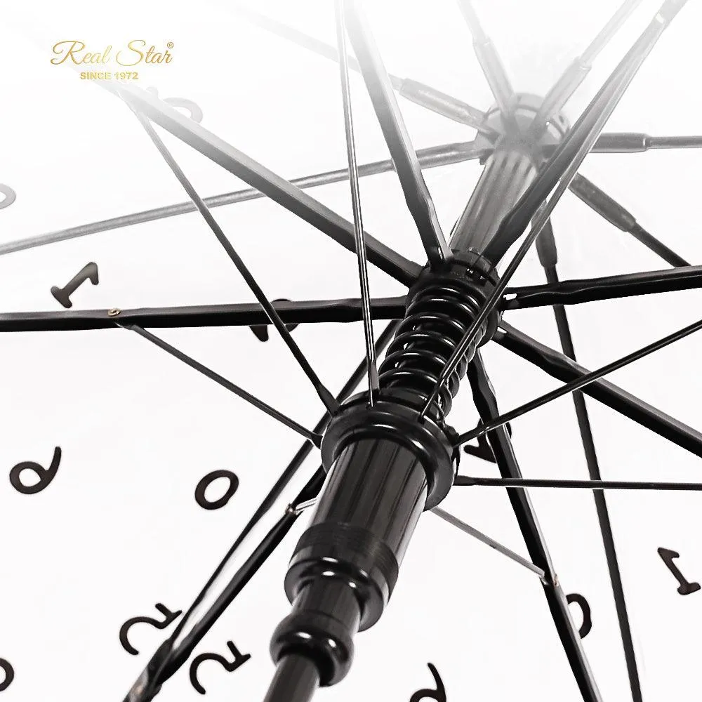 Kids Clear Umbrella with Black Numeral Print