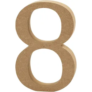 Large MDF Wooden Number 13 cm - Digit 8