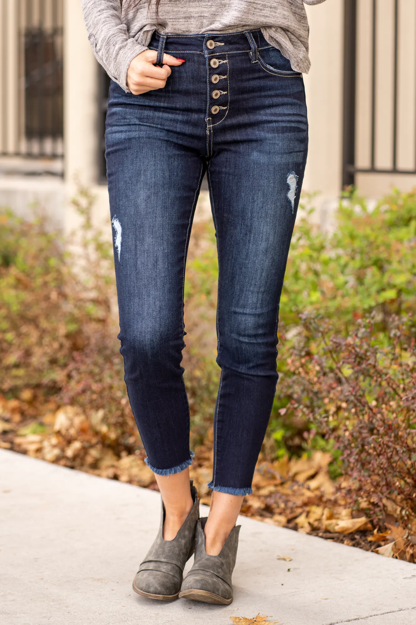 Laurel High Rise Button Fly Skinny