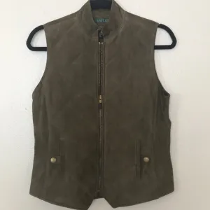 LAUREN RALPH LAUREN WOMENS XS SUEDE VEST