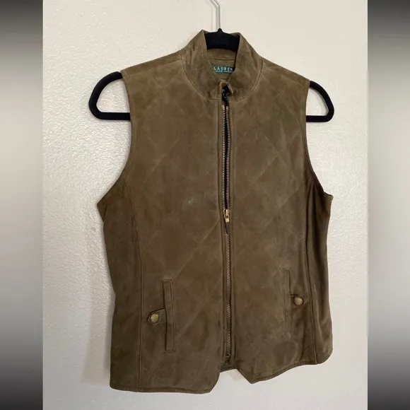 LAUREN RALPH LAUREN WOMENS XS SUEDE VEST