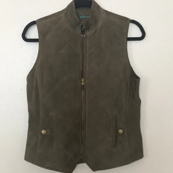 LAUREN RALPH LAUREN WOMENS XS SUEDE VEST