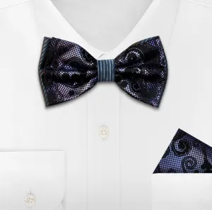 LAVENDER WOVEN BOW TIE & HANKIE SET