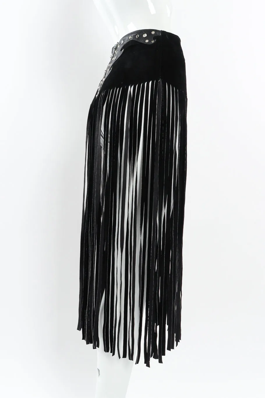 Leather Fringe Belt Skirt