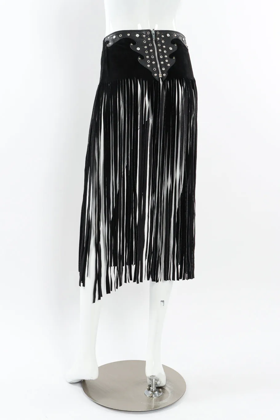 Leather Fringe Belt Skirt